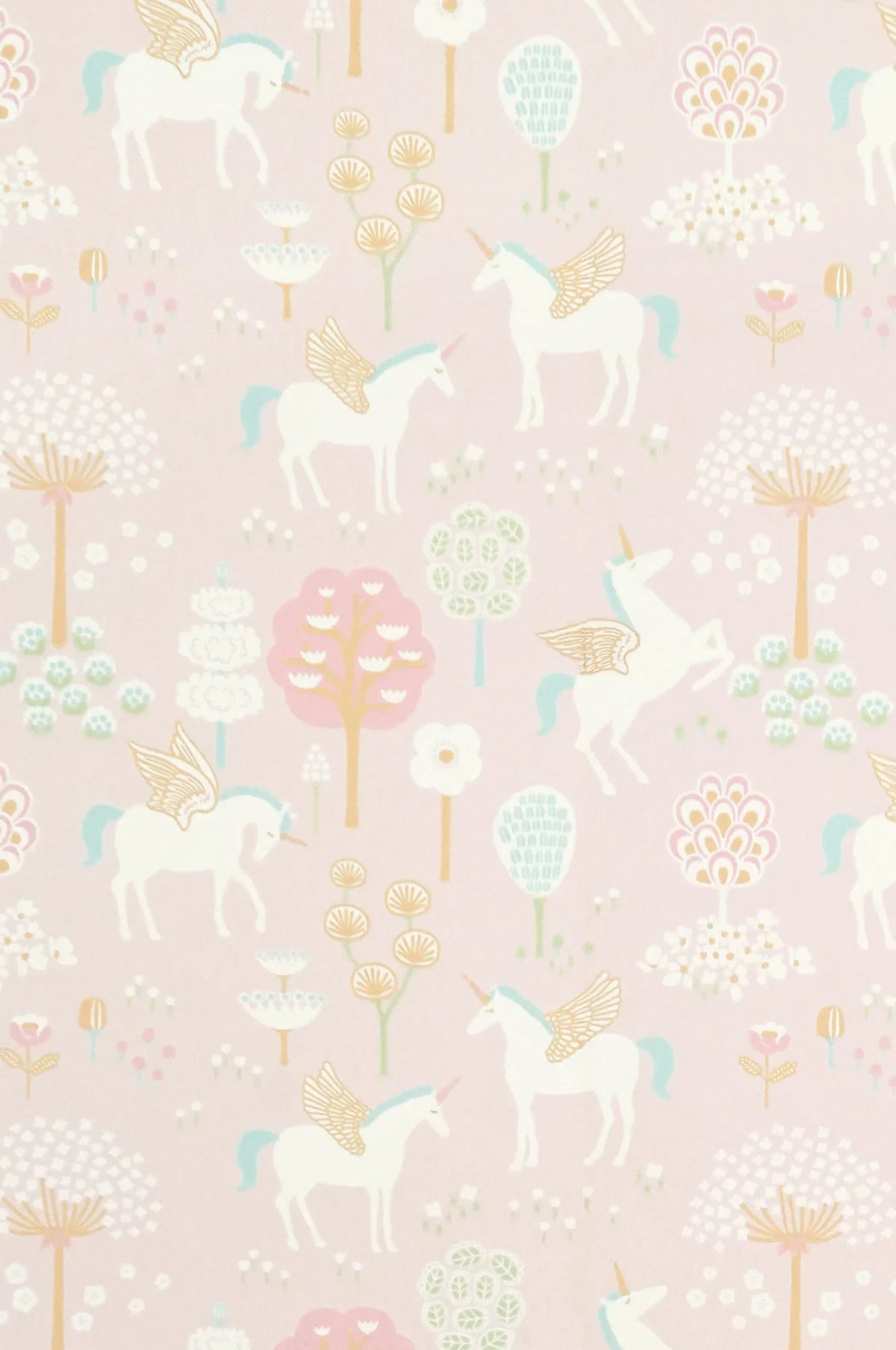 Majvillan True Unicorns pink behang sfeerbeeld kinderkamer detail