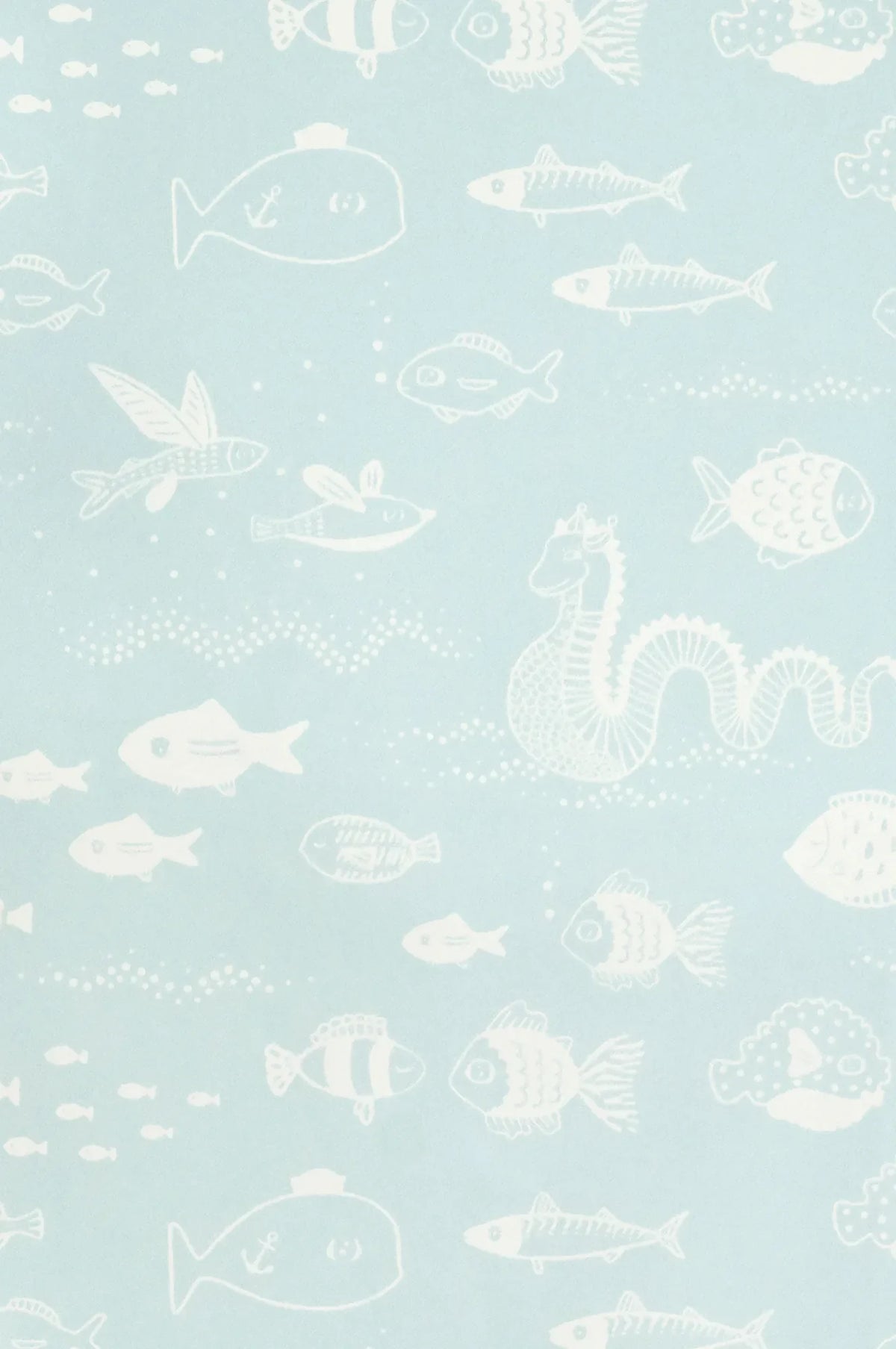 Majvillan The big blue behang in blue kleur in sfeervolle Scandinavische kinderkamer