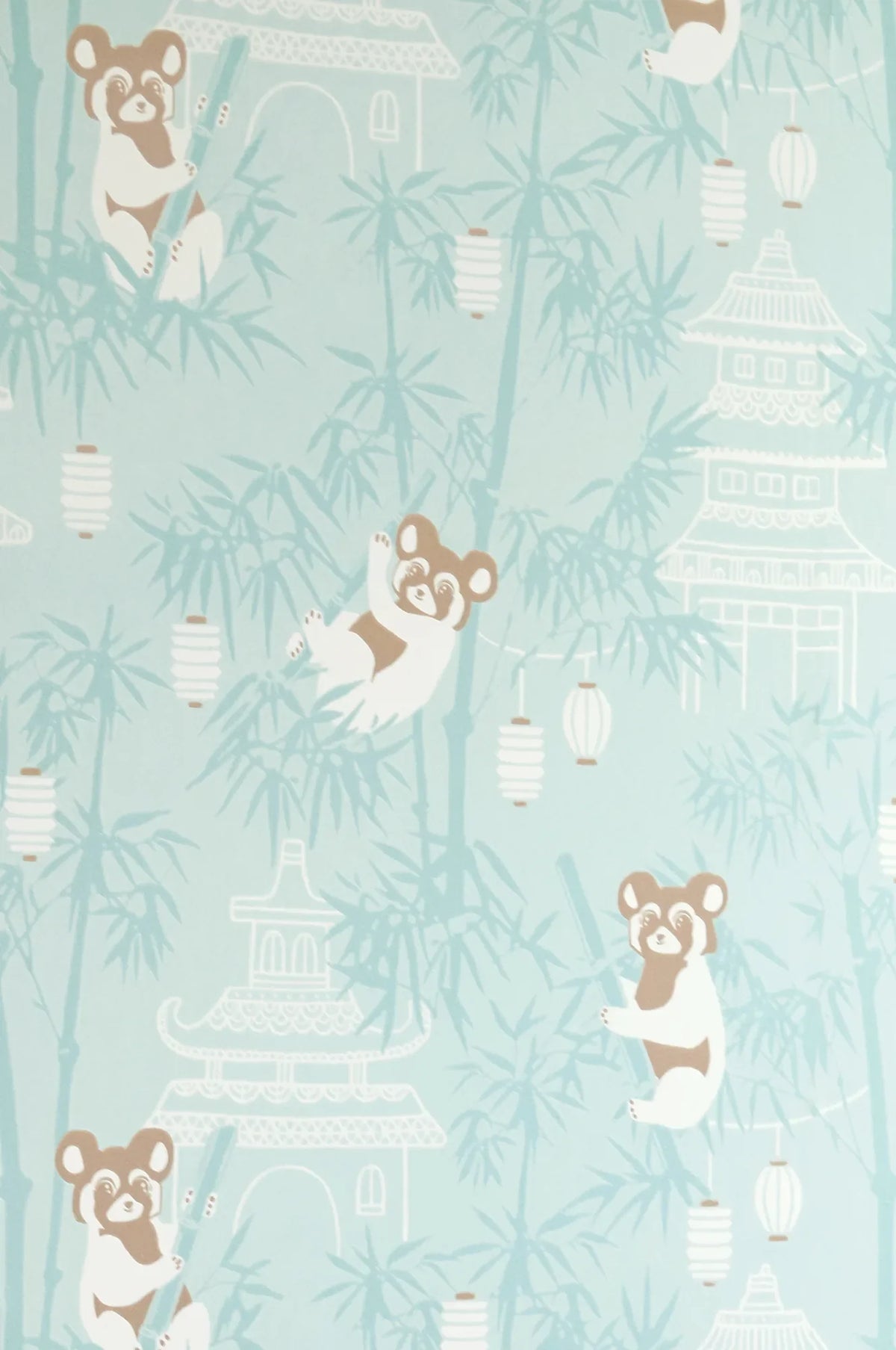 Majvillan Bambu turq behang sfeerbeeld kinderkamer detail
