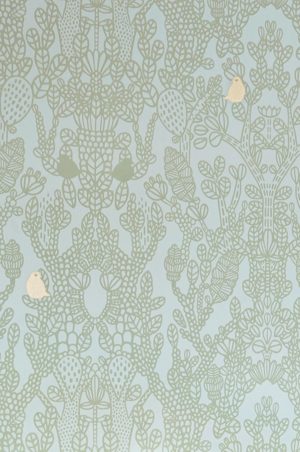 Majvillan Amelie green behang sfeerbeeld kinderkamer detail