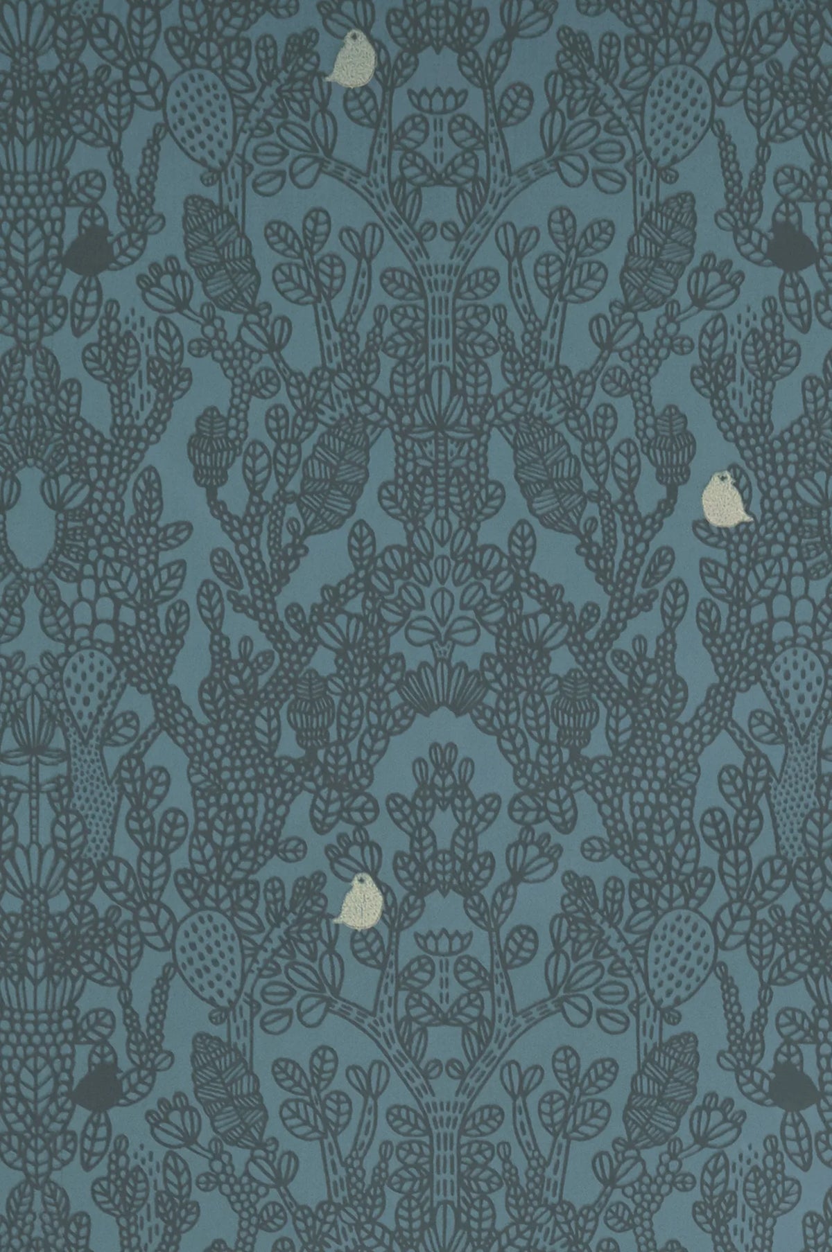 Majvillan Amelie blue behang sfeerbeeld kinderkamer detail