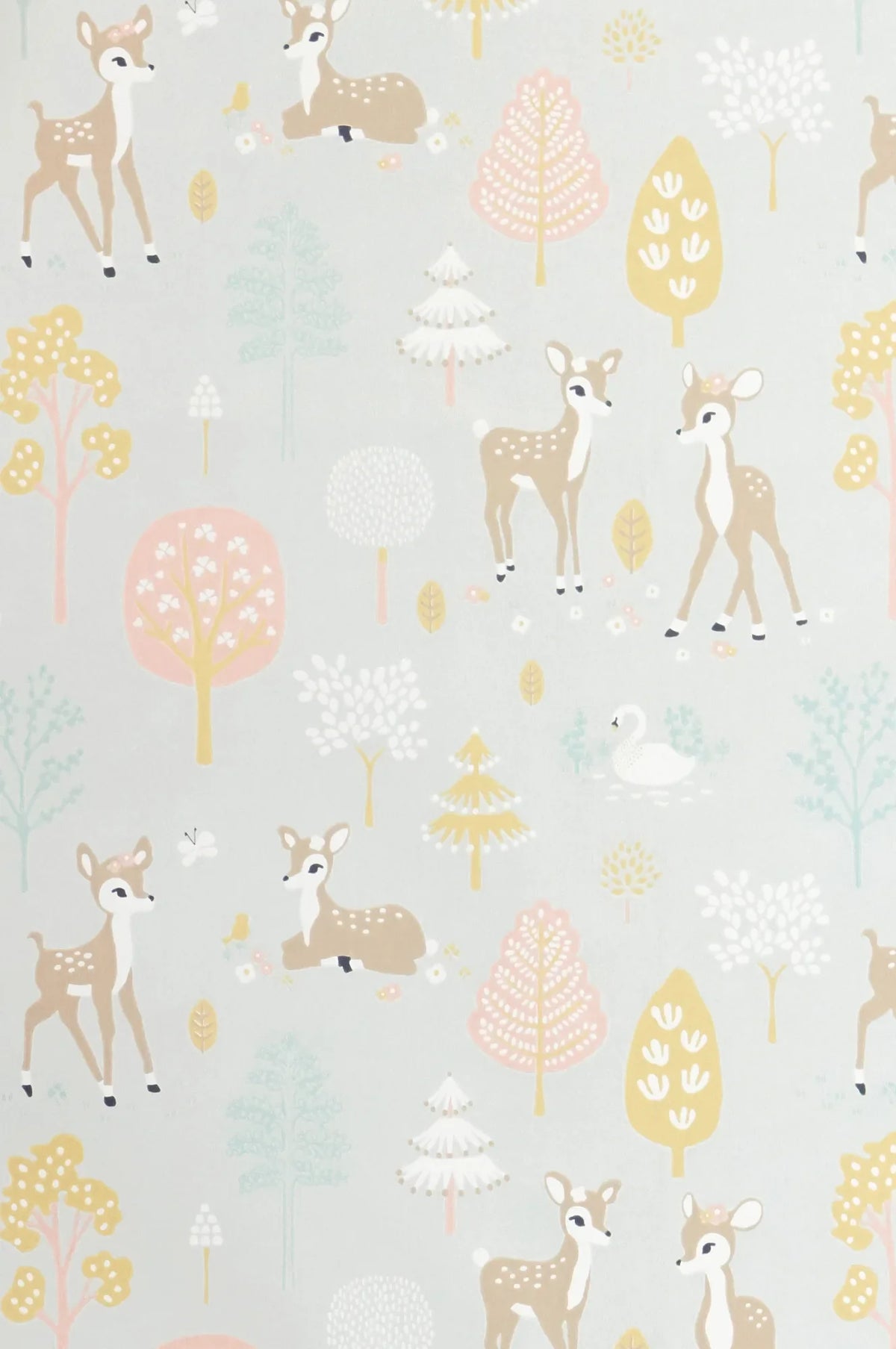 Majvillan Golden woods soft grey behang sfeerbeeld kinderkamer detail