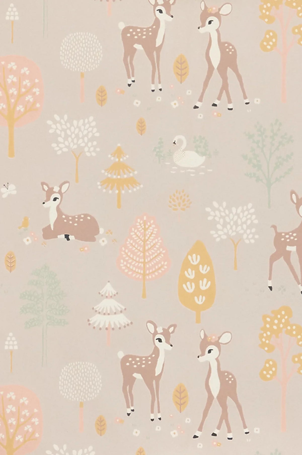 Majvillan Golden woods dusty lilac behang sfeerbeeld kinderkamer detail