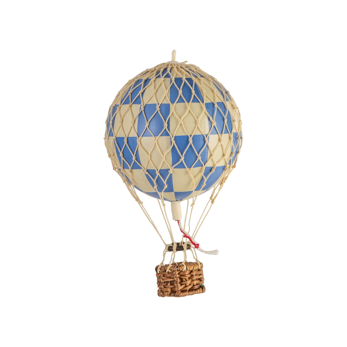 Luchtballon Floating The Skies blauw geruit - 13 cm — vooraanzicht