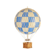 Luchtballon Travels Light blauw geruit - 30 cm — vooraanzicht