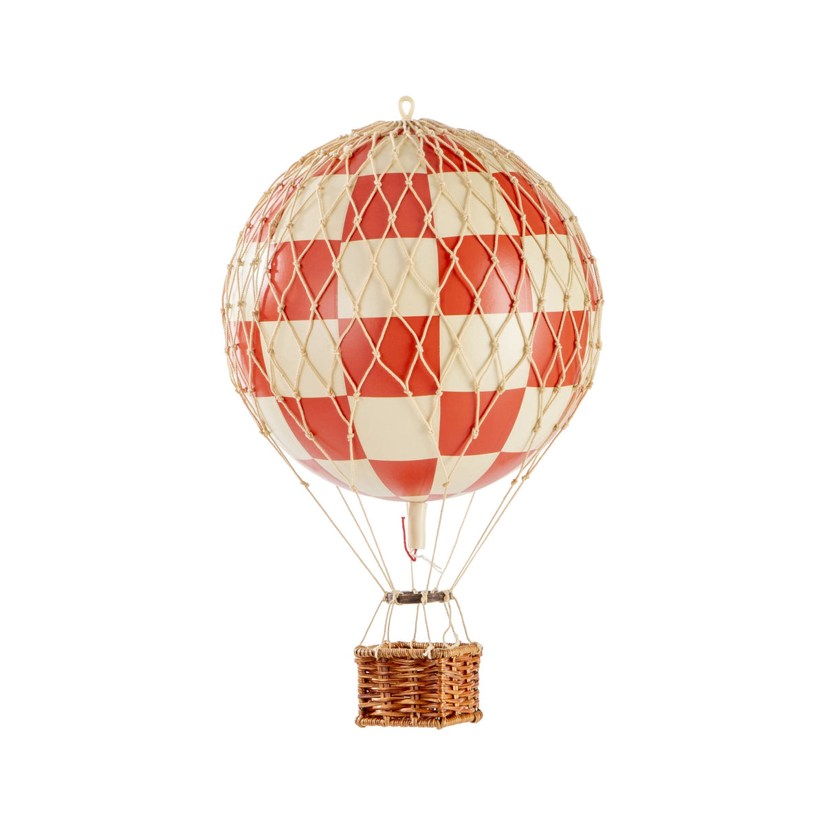 Luchtballon Travels Light rood geruit - 30 cm — vooraanzicht