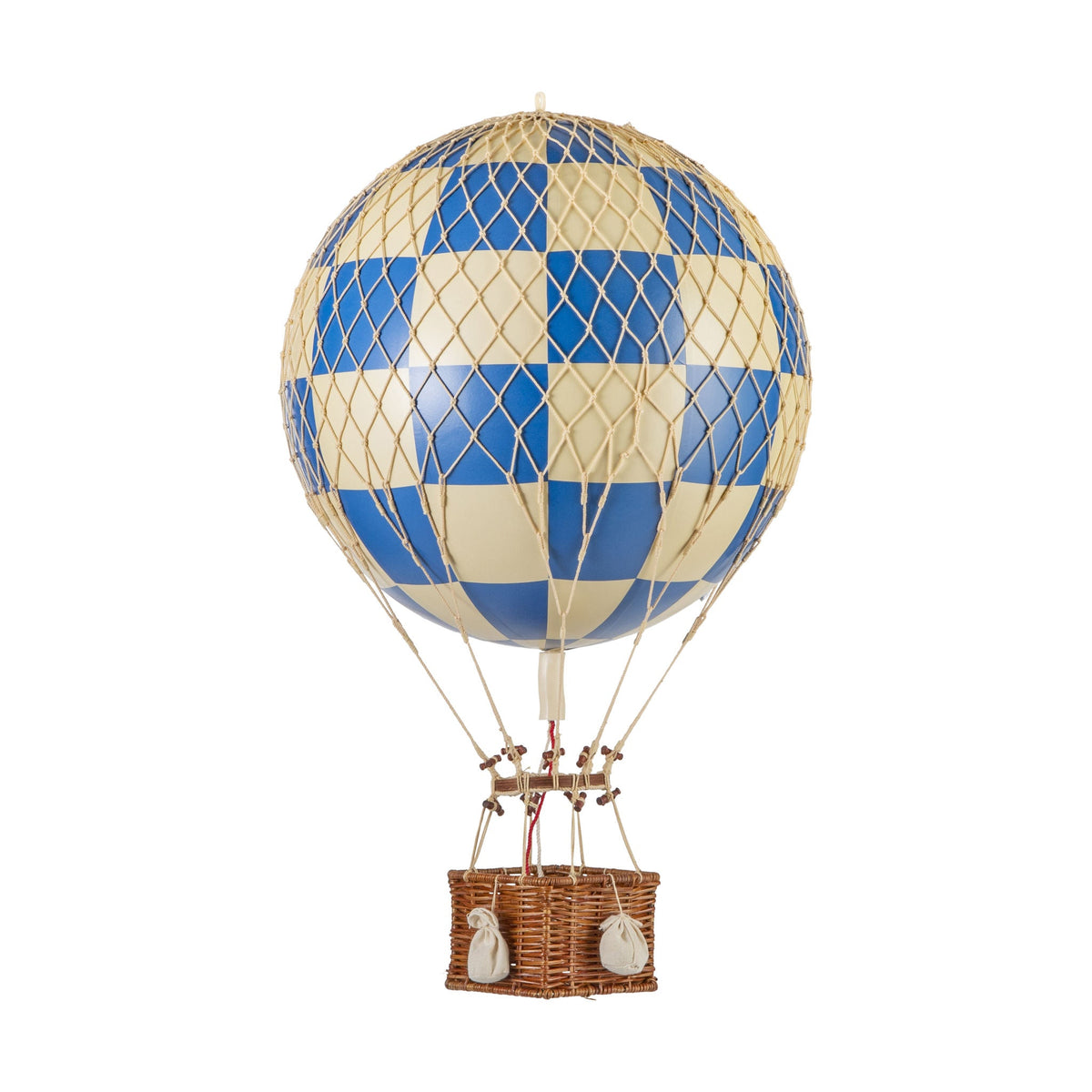 Luchtballon Royal Aero blauw geruit - 56 cm — vooraanzicht