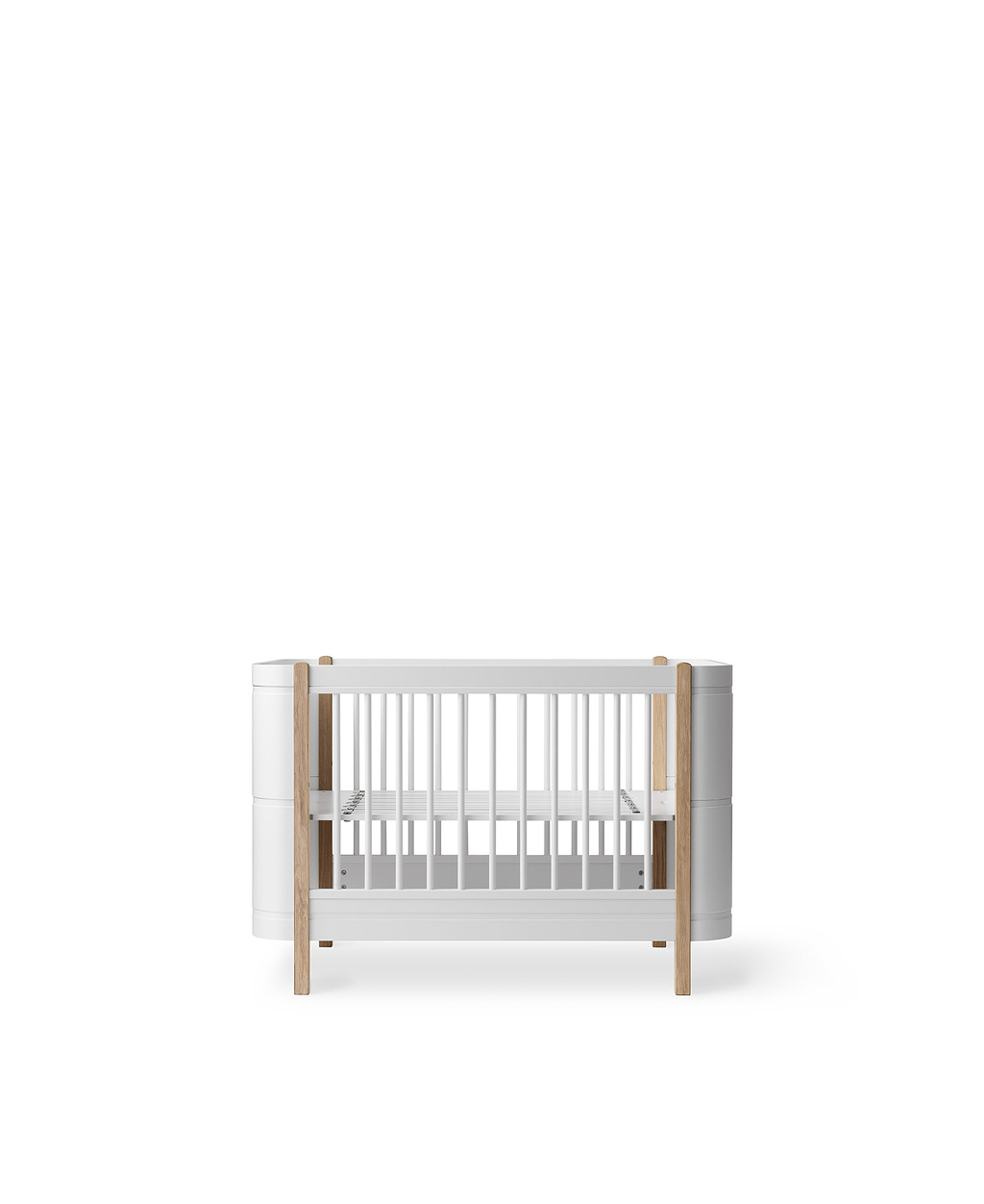 Wood Mini+ Cot Bed Incl. Junior Kit White/oak
