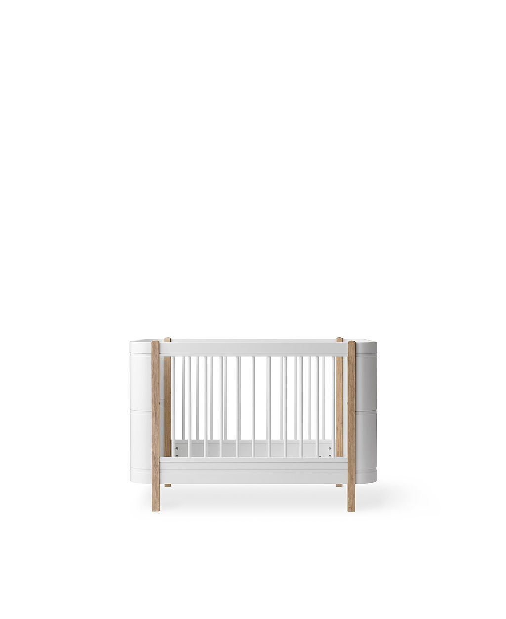Wood Mini+ Cot Bed Incl. Junior Kit White/oak