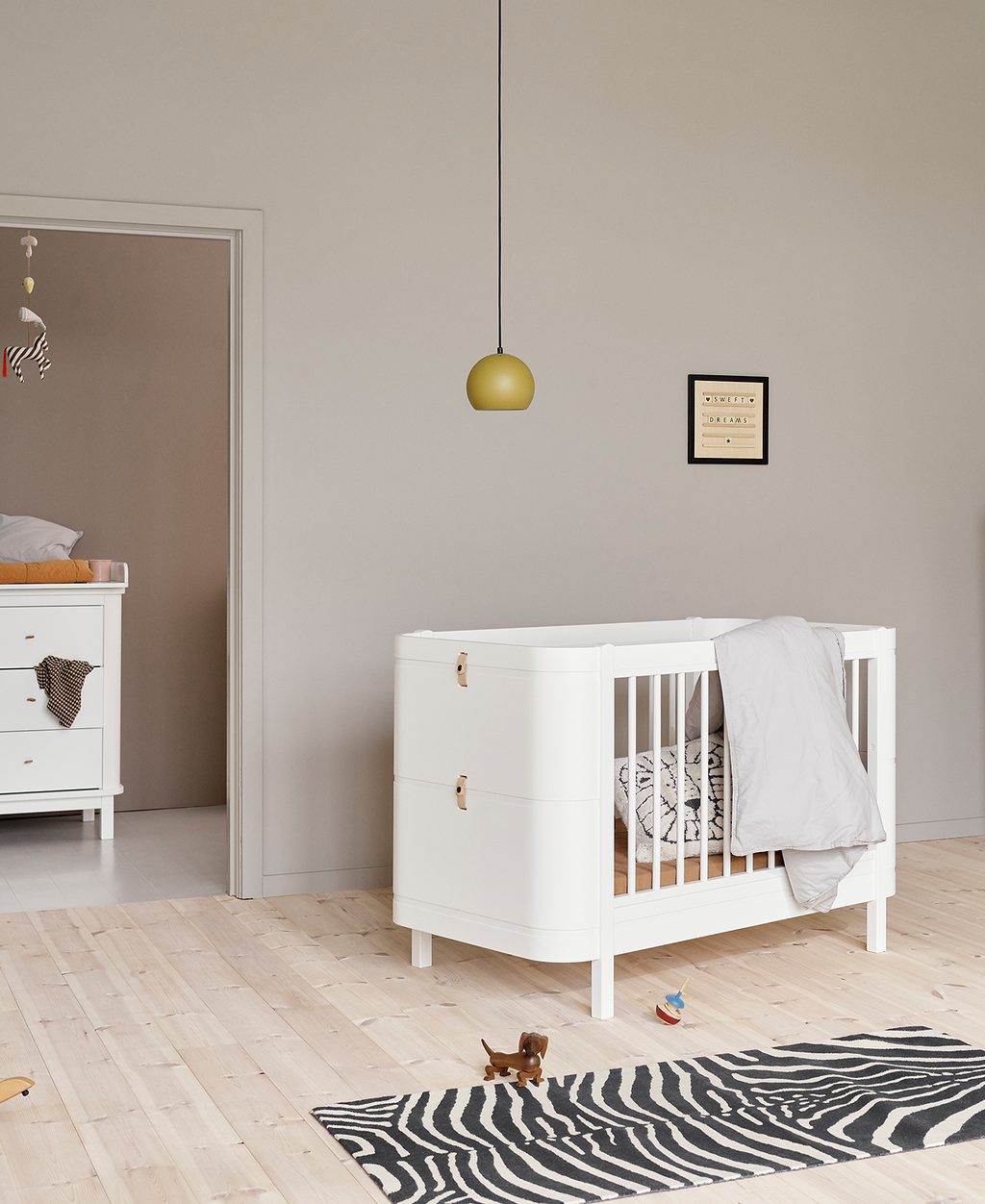 Wood Mini+ Cot Bed Excl. Junior Kit White