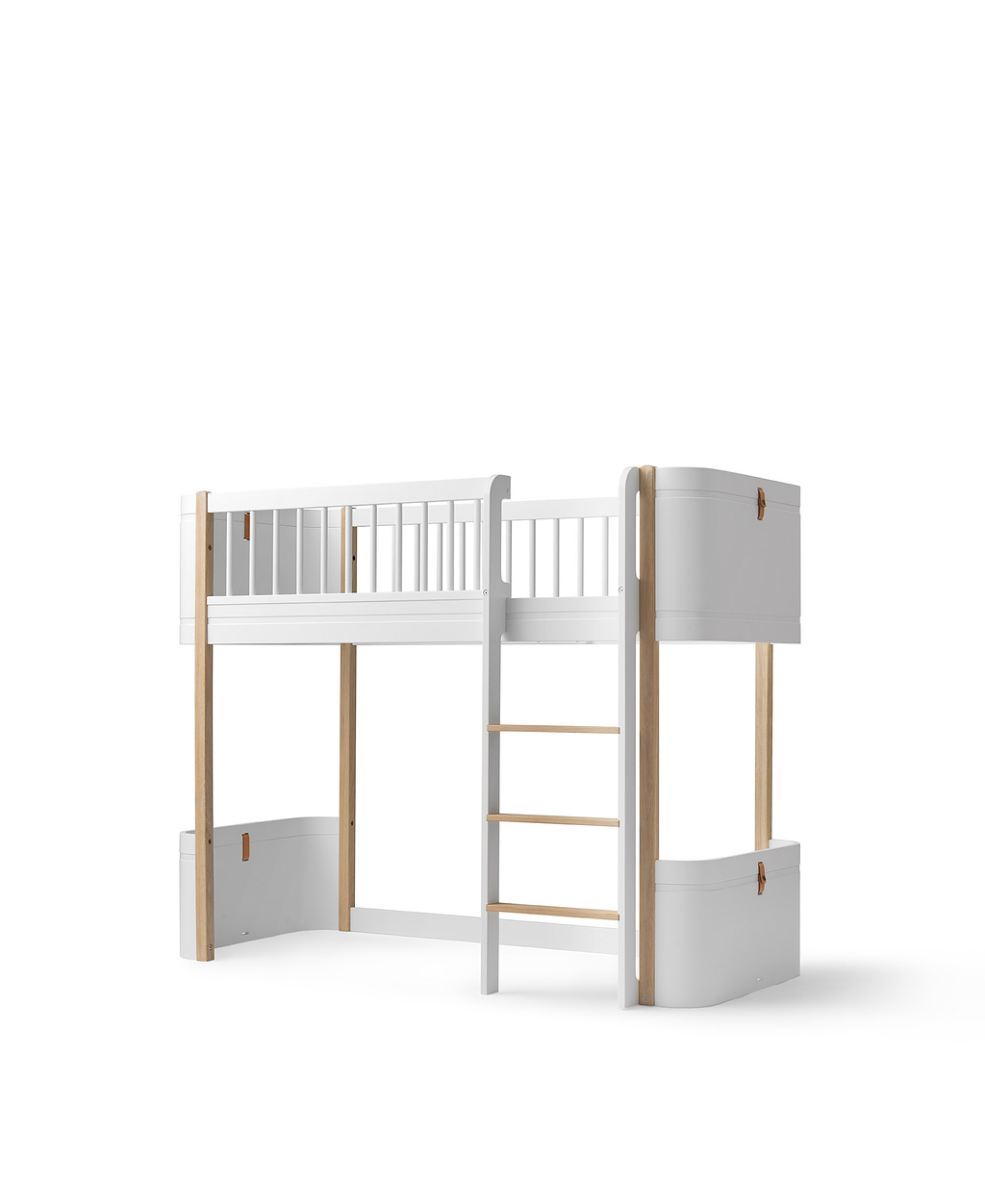 Wood Mini+ Low Loft Bed White/oak