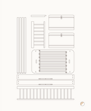 Mini+ low loft bed to low bunk bed, white/oak