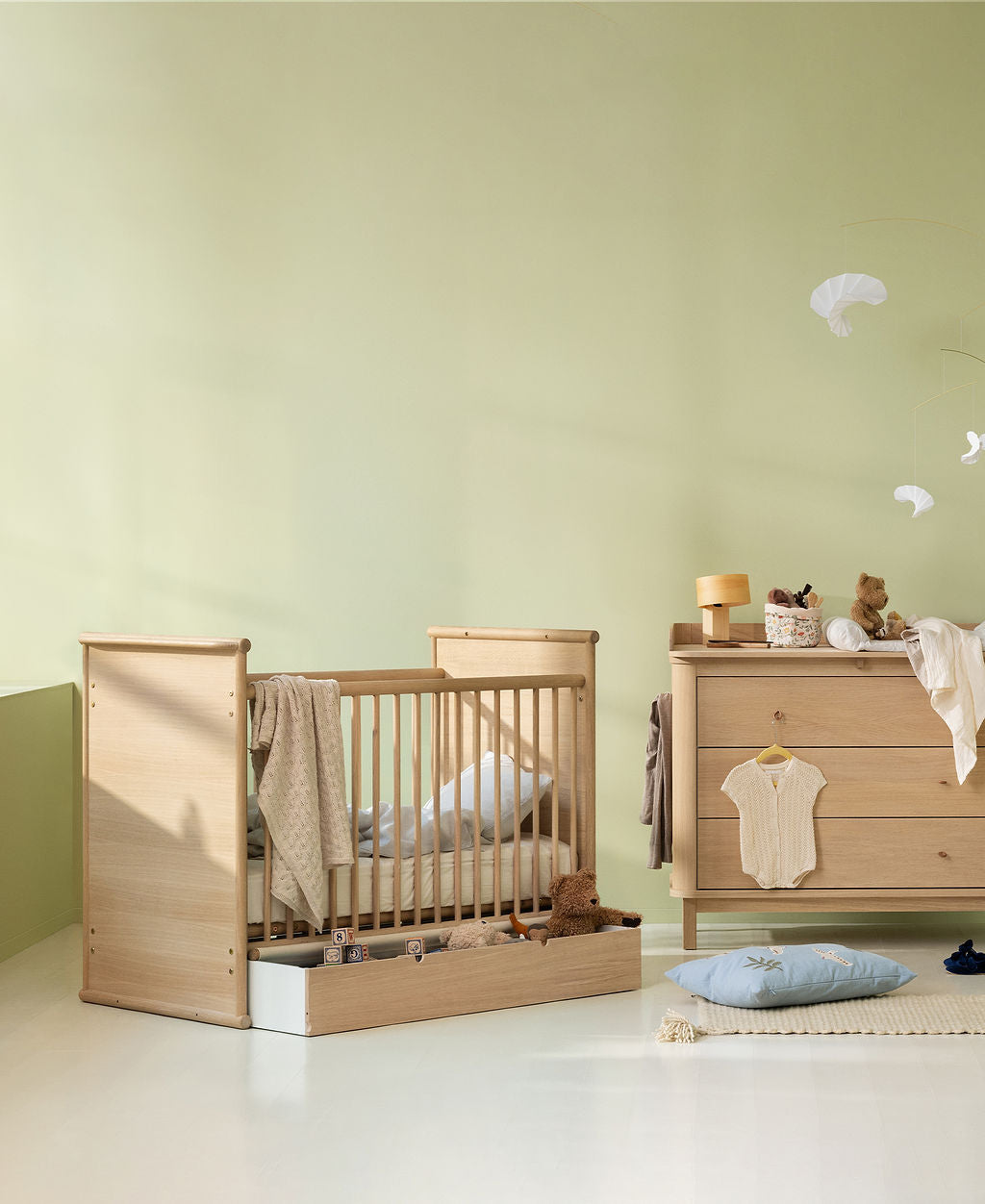 Wood Nursery Dresser 3 Drawers Oak