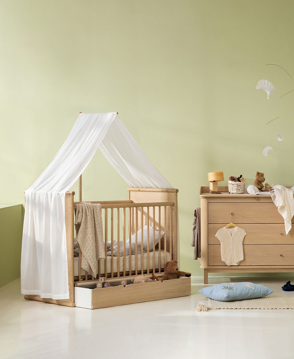 Wood Nursery Dresser 3 Drawers Oak