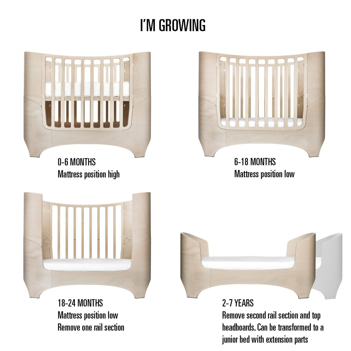 Ledikant White Wash 0-3 Jaar