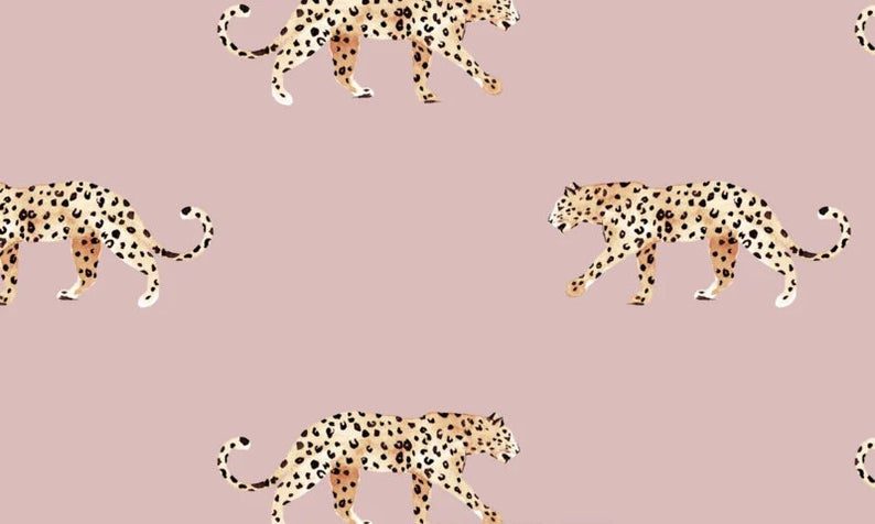 Behang Leopard Dusty Pink