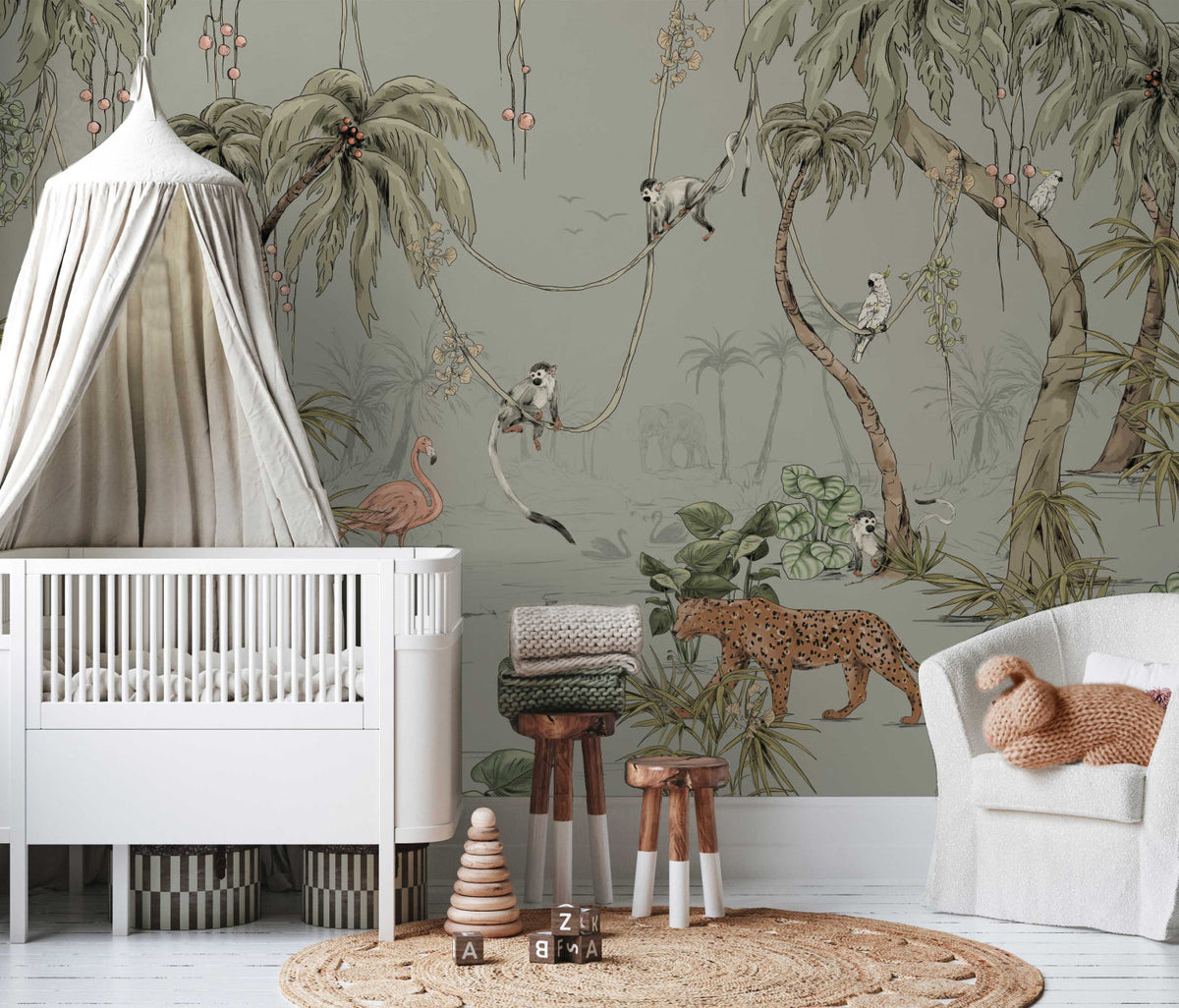 Mural Jungle Jazz Dusty Mint