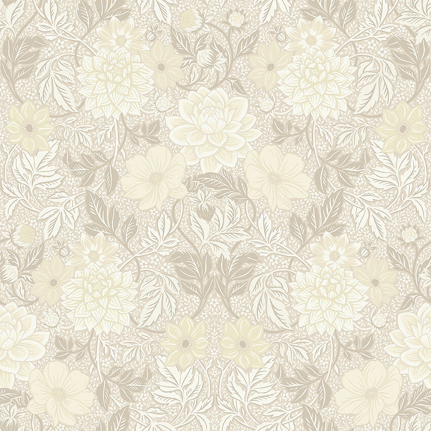 Boråstapeter Dahlia Garden — Falsterbo III, Boråstapeter Selected vliesbehang in beige, sfeervolle slaapkamer