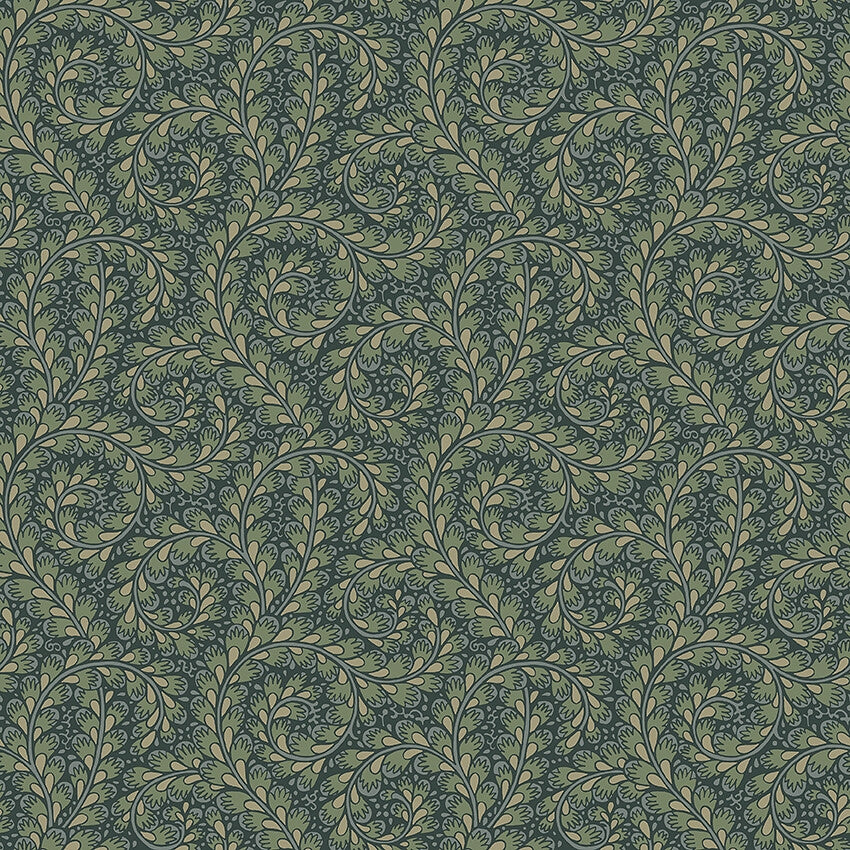 Boråstapeter Wild Ferns — Treasured vliesbehang in groen, sfeervolle slaapkamer