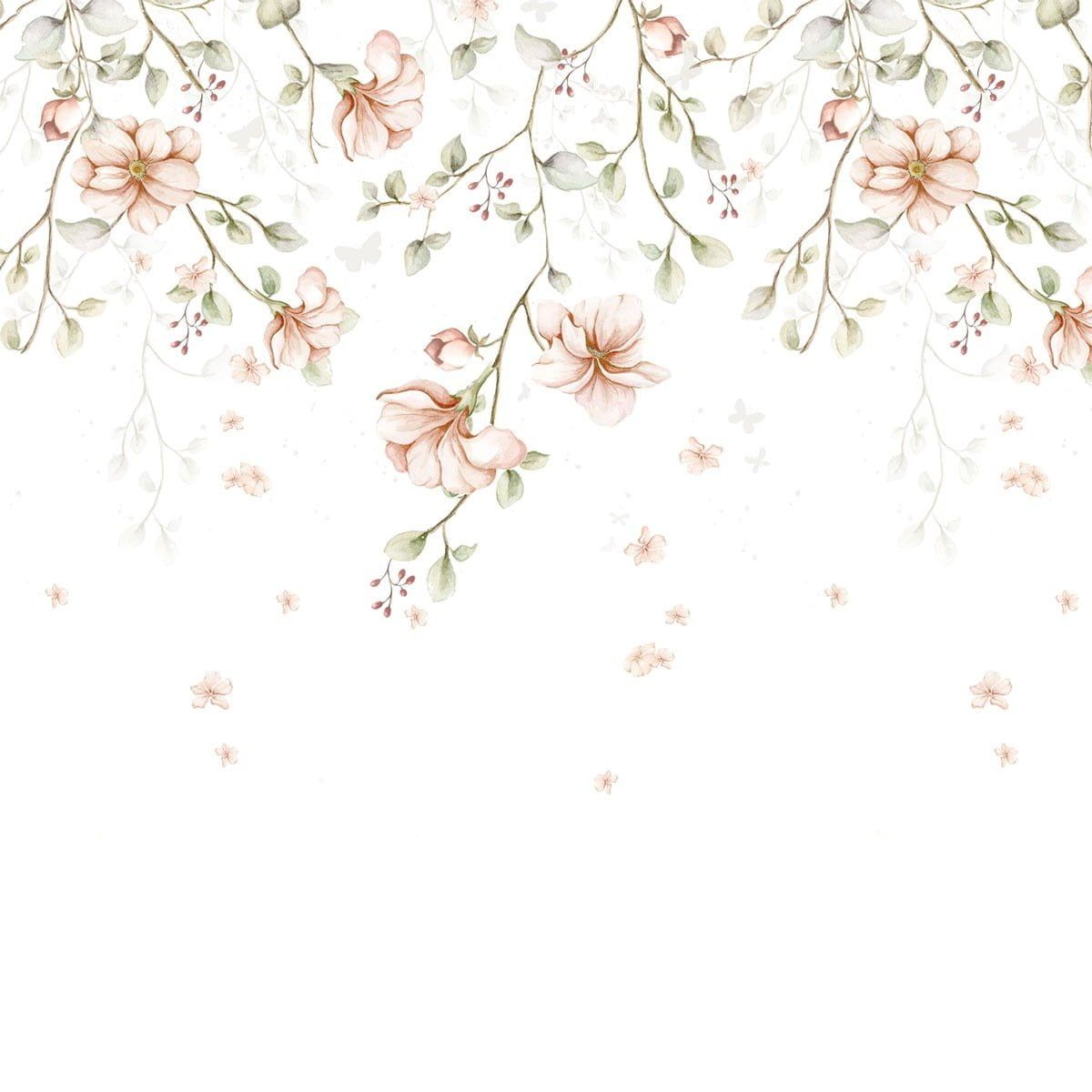 Dekornik Paradise Garden Pastel Twigs Mural kinderkamer behang in Scandinavisch design
