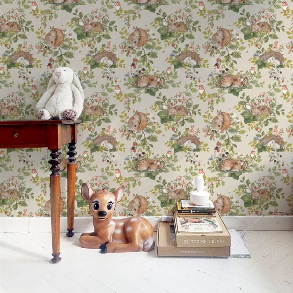 Behang Little Sleepy Animals Light