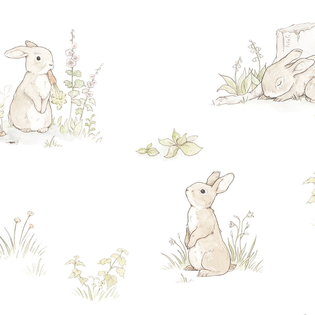 Dekornik Rabbit Day Classic Behang kinderkamer behang in Scandinavisch design