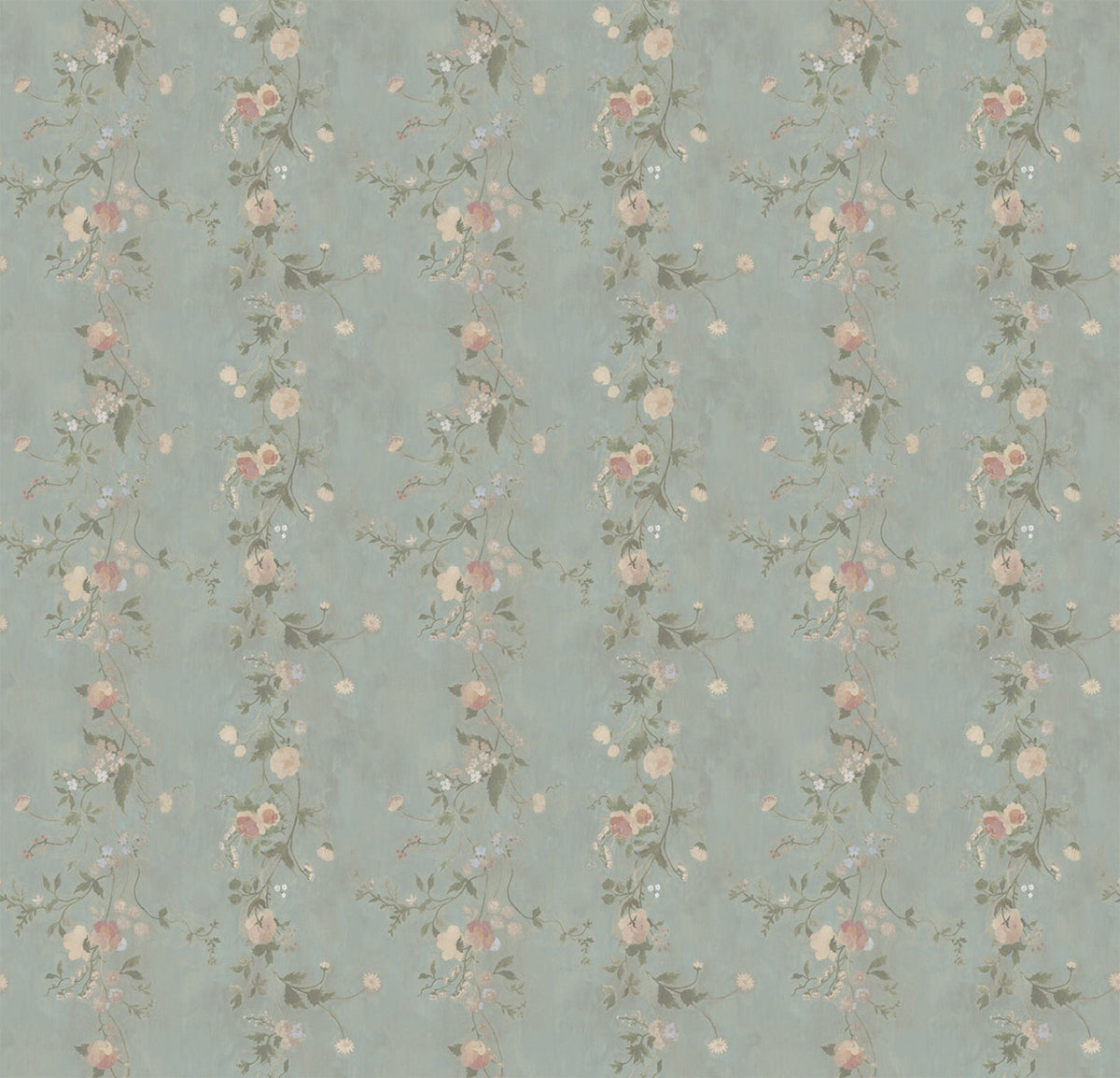 Floral Stripe Pale Turquoise