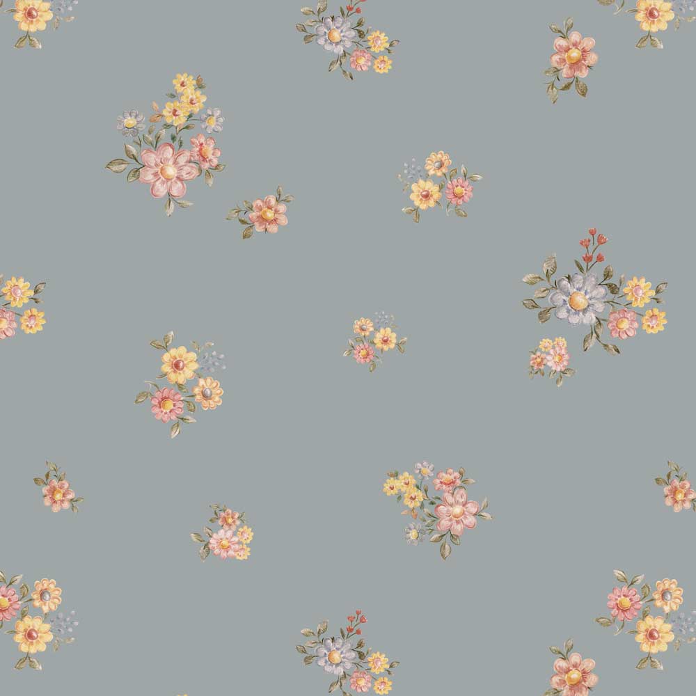 Dekornik Flowers Minimini Dark Behang kinderkamer behang in Scandinavisch design