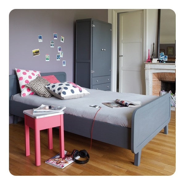 Lit Rond 120 Gris Souris