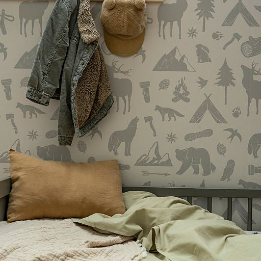 Behang Wild Forest Blauw