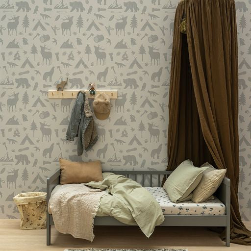 Behang Wild Forest Blauw