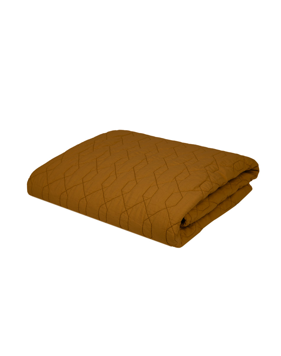 Quilted Blanket Golden Brown