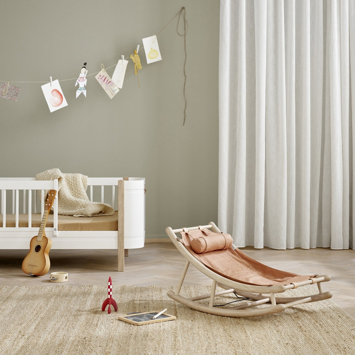 Wood Baby & Toddler Rocker Oak/caramel