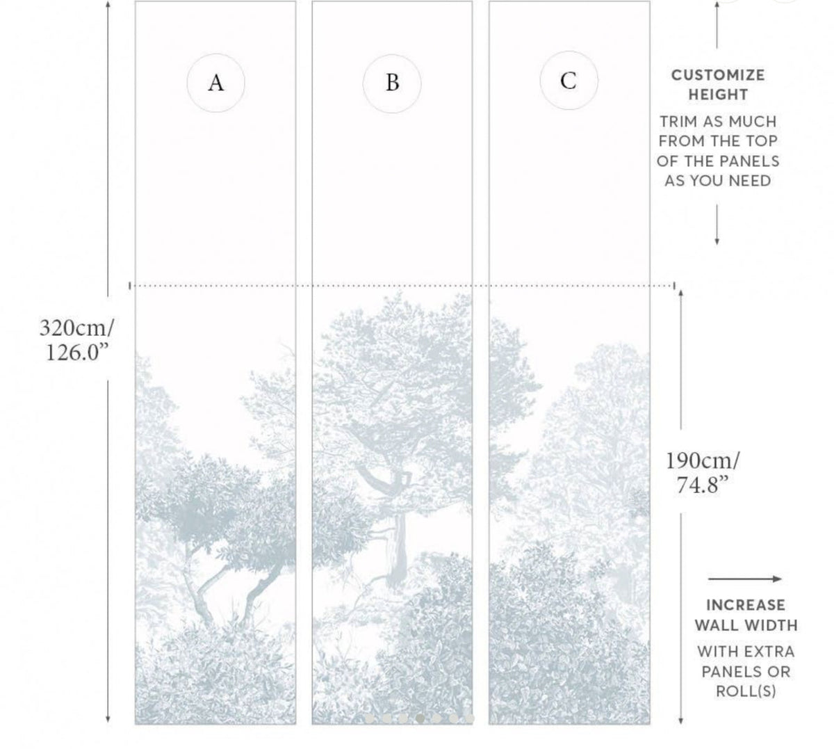Classic Hua Trees Mural Blue